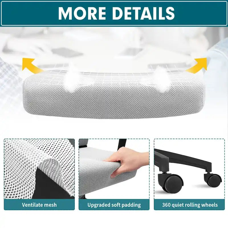 Chaise de bureau Homall, chaise ergonomique en maille avec soutien lombaire