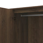 Armoire-penderie DH BASIC style rustique, finition noyer vieilli, double porte et 1 tiroir, par Denhour