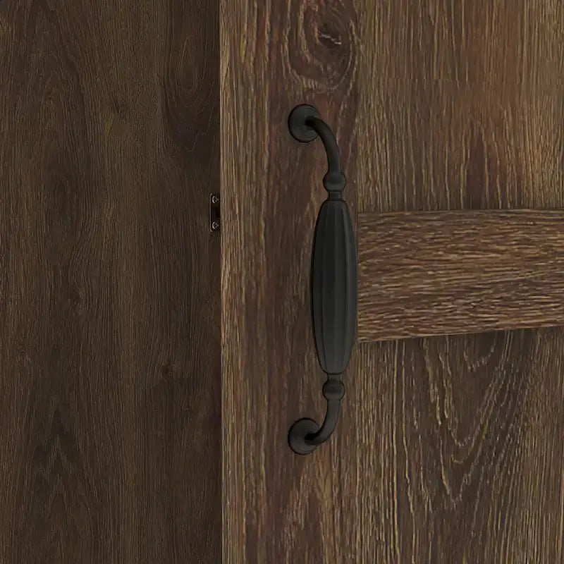 Armoire-penderie DH BASIC style rustique, finition noyer vieilli, double porte et 1 tiroir, par Denhour