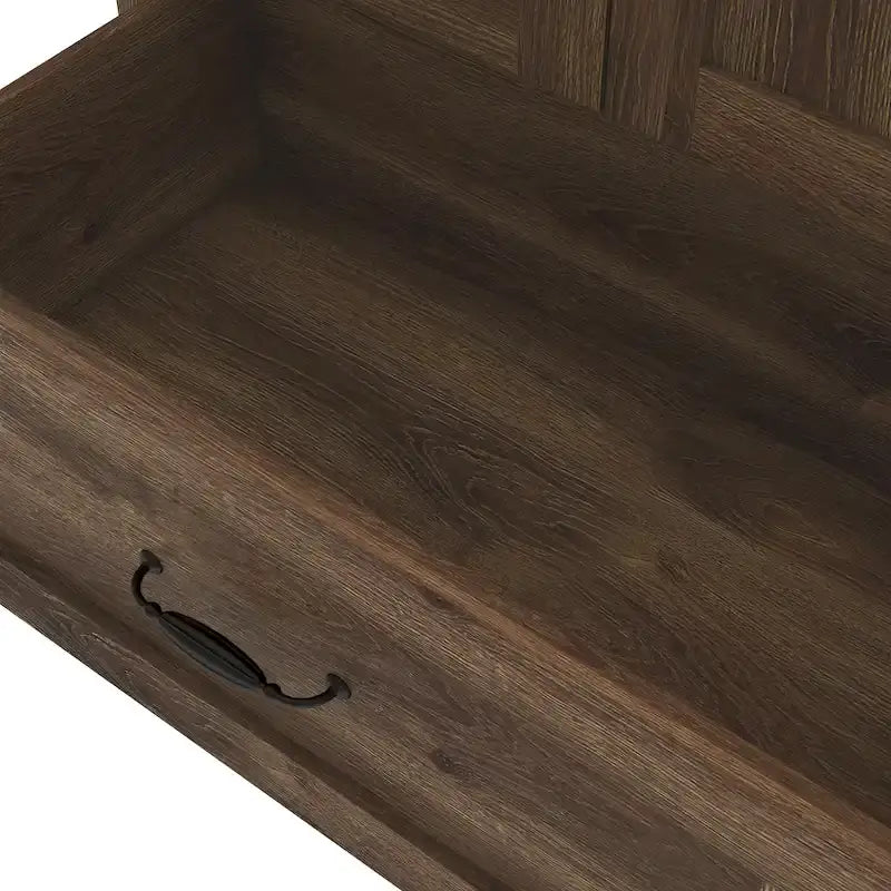 Armoire-penderie DH BASIC style rustique, finition noyer vieilli, double porte et 1 tiroir, par Denhour