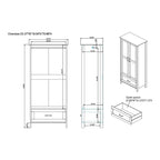 Armoire-penderie DH BASIC style rustique, finition noyer vieilli, double porte et 1 tiroir, par Denhour
