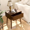 COSIEST Modern Brown End Table with Drawers