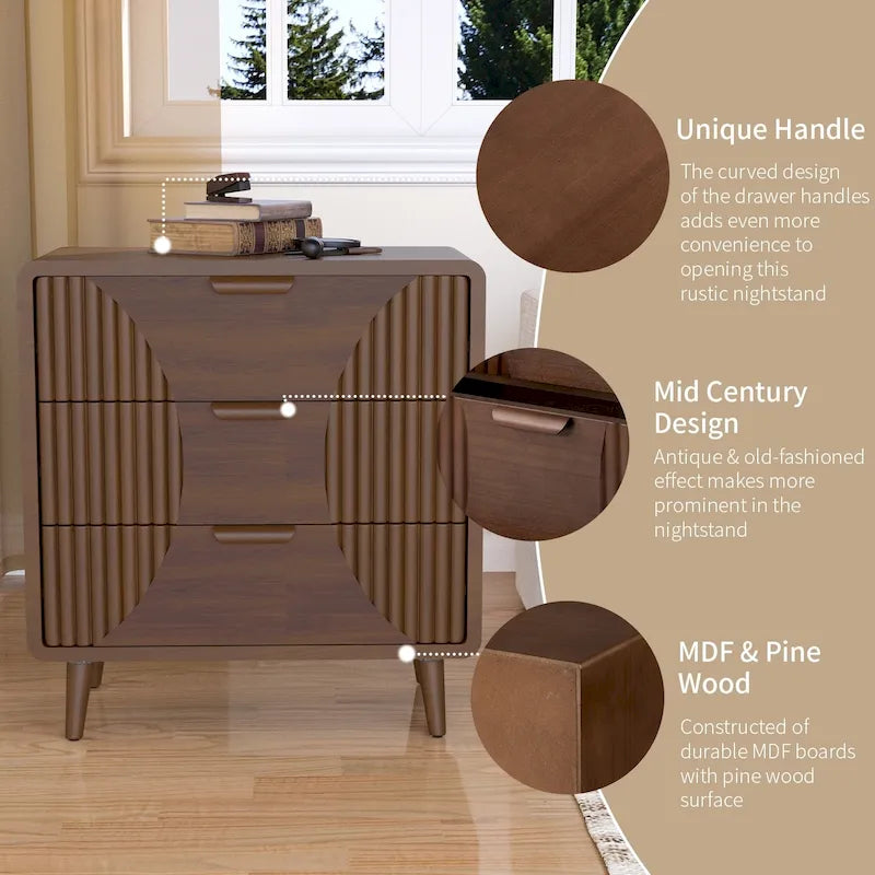 Table d'appoint moderne marron très confortable avec tiroirs