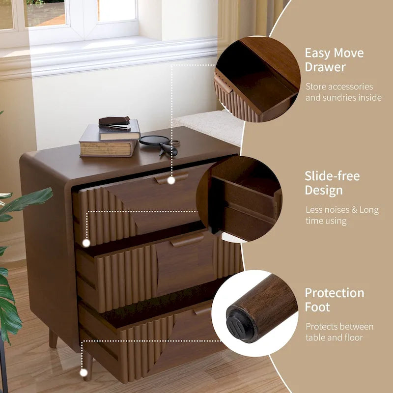 Table d'appoint moderne marron très confortable avec tiroirs