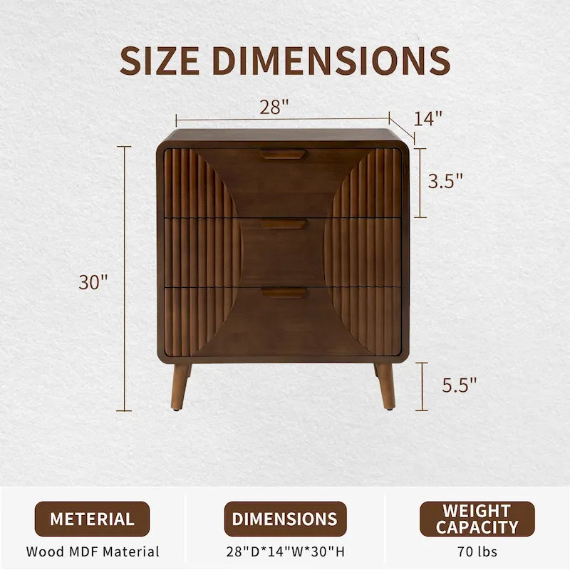 Table d'appoint moderne marron très confortable avec tiroirs