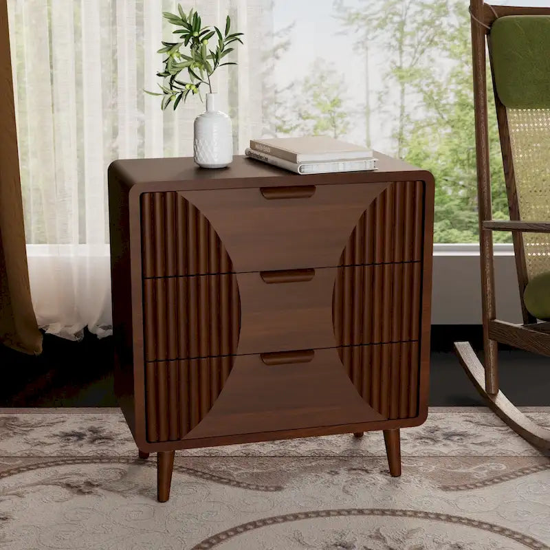 Table d'appoint moderne marron très confortable avec tiroirs