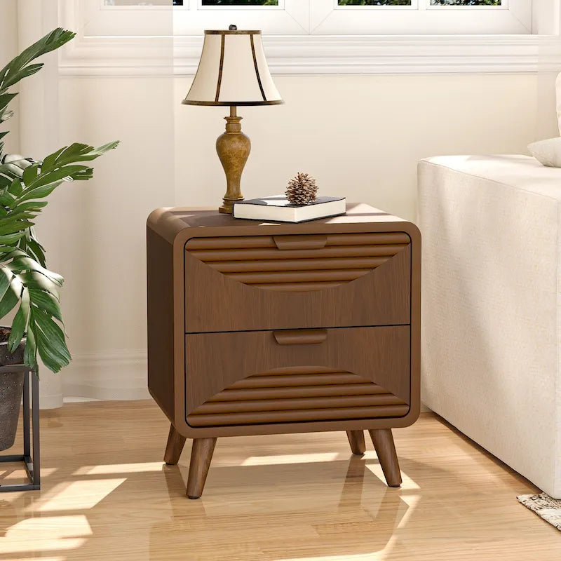 Table d'appoint moderne marron très confortable avec tiroirs