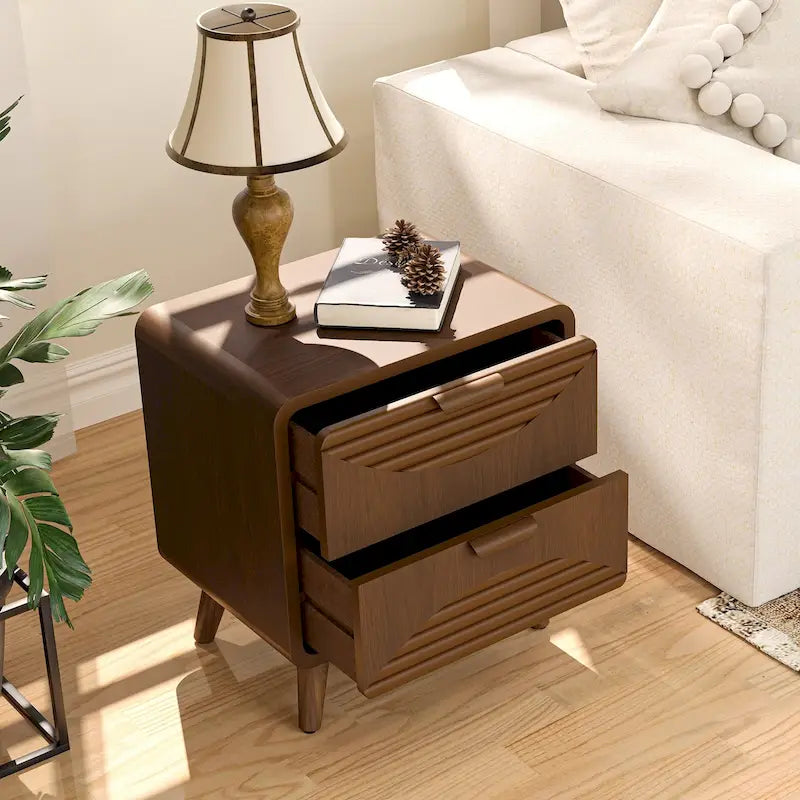 Table d'appoint moderne marron très confortable avec tiroirs