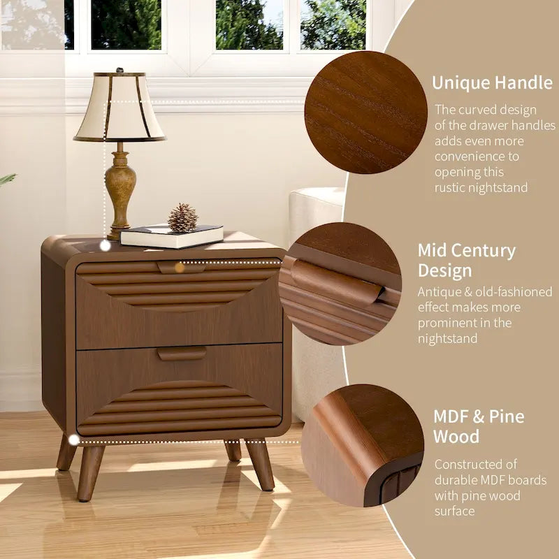 Table d'appoint moderne marron très confortable avec tiroirs