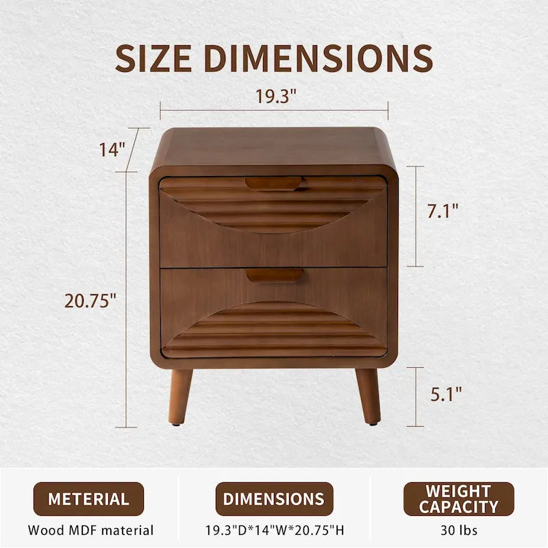 Table d'appoint moderne marron très confortable avec tiroirs