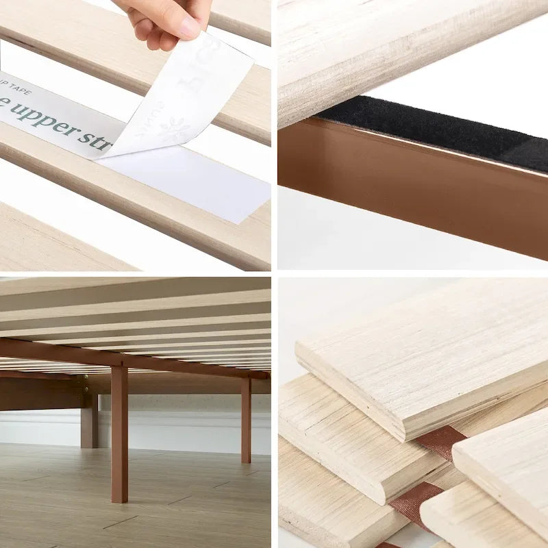 Priage by ZINUS Cadre de lit plateforme en bois de pin rustique de luxe