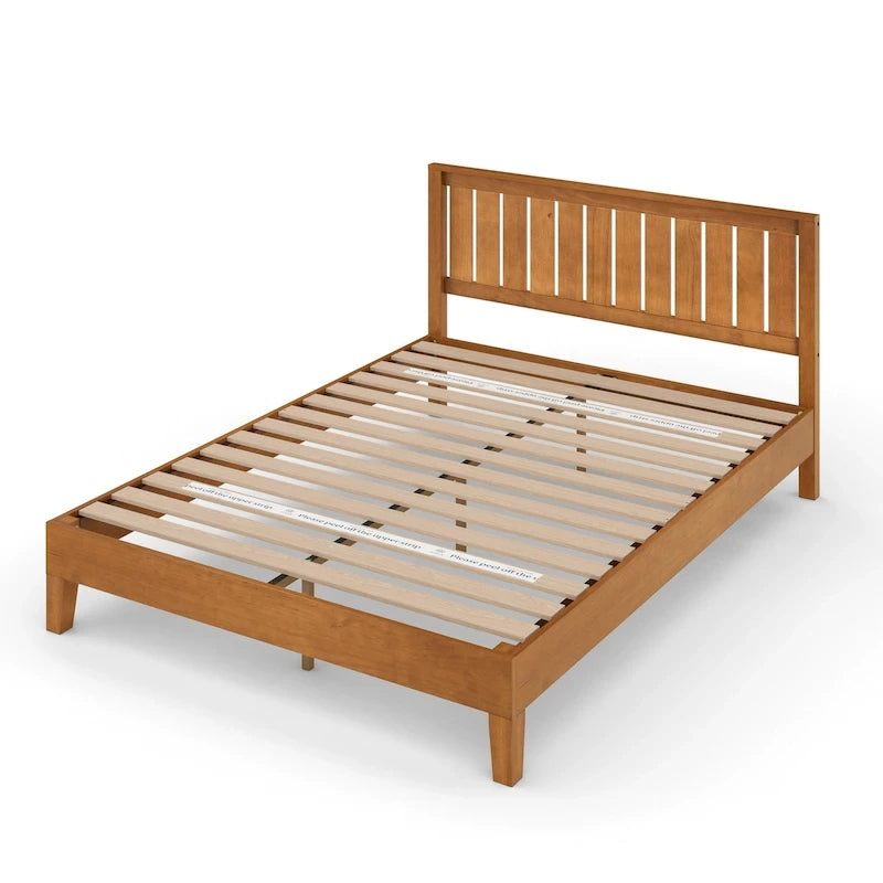 Priage by ZINUS Cadre de lit plateforme en bois de pin rustique de luxe