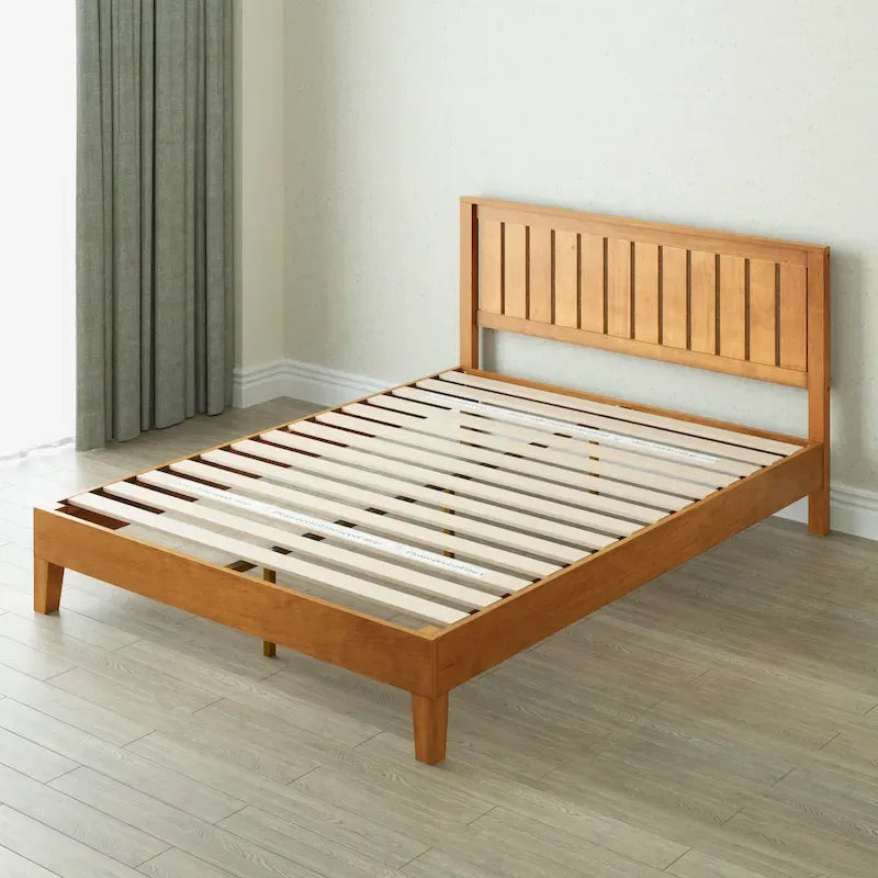 Priage by ZINUS Cadre de lit plateforme en bois de pin rustique de luxe