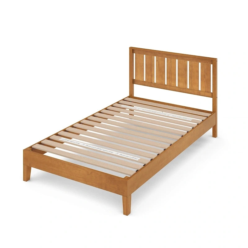 Priage by ZINUS Cadre de lit plateforme en bois de pin rustique de luxe