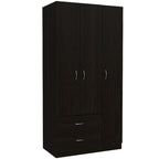 Armoire TUHOME Austral à 3 portes avec tiroirs, étagères et tringle - Non disponible