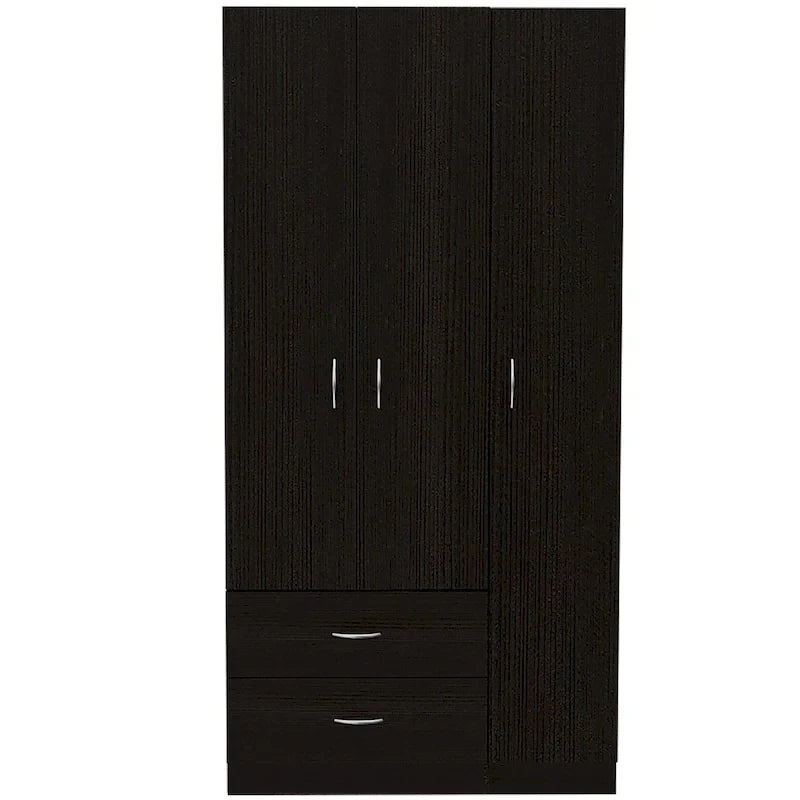 Armoire TUHOME Austral à 3 portes avec tiroirs, étagères et tringle - Non disponible