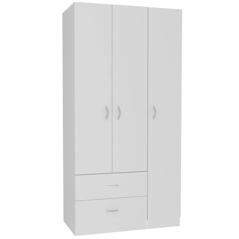 Armoire TUHOME Austral à 3 portes avec tiroirs, étagères et tringle - Non disponible