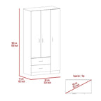 Armoire TUHOME Austral à 3 portes avec tiroirs, étagères et tringle - Non disponible