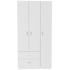 Armoire TUHOME Austral à 3 portes avec tiroirs, étagères et tringle - Non disponible