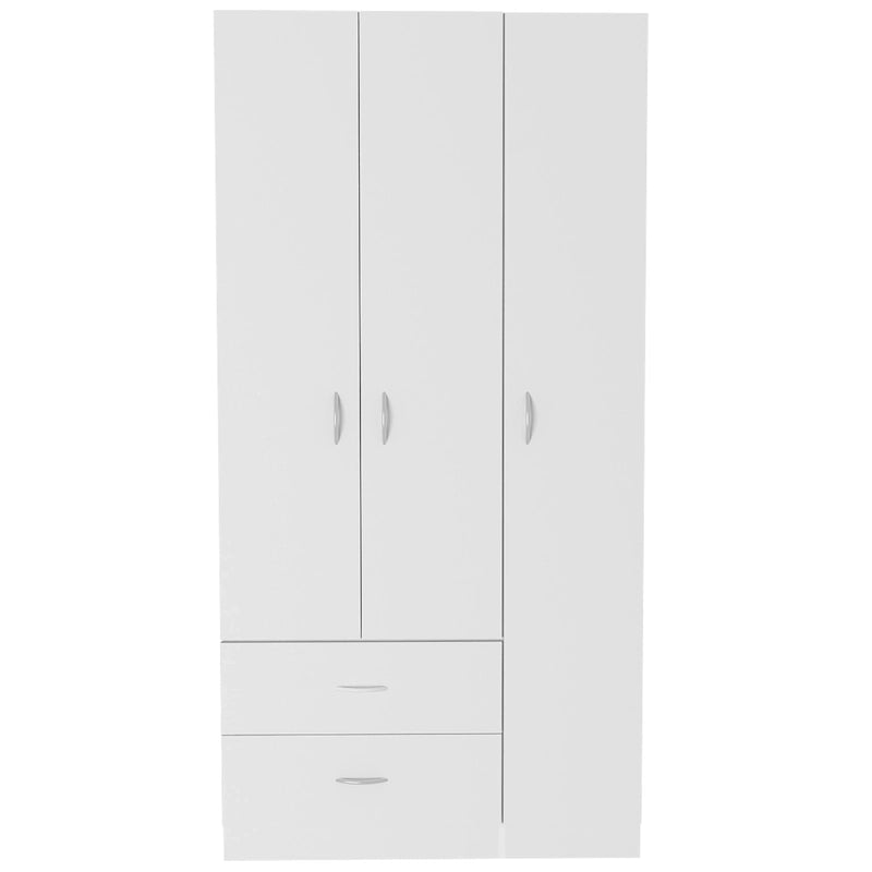 Armoire TUHOME Austral à 3 portes avec tiroirs, étagères et tringle - Non disponible
