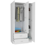 Armoire TUHOME Austral à 3 portes avec tiroirs, étagères et tringle - Non disponible