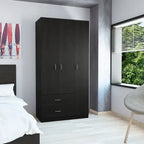 Armoire TUHOME Austral à 3 portes avec tiroirs, étagères et tringle - Non disponible