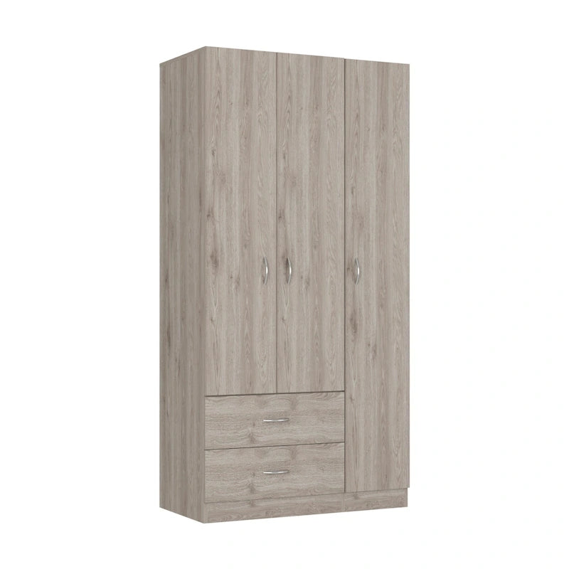 Armoire TUHOME Austral à 3 portes avec tiroirs, étagères et tringle - Non disponible