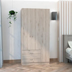 Armoire TUHOME Austral à 3 portes avec tiroirs, étagères et tringle - Non disponible