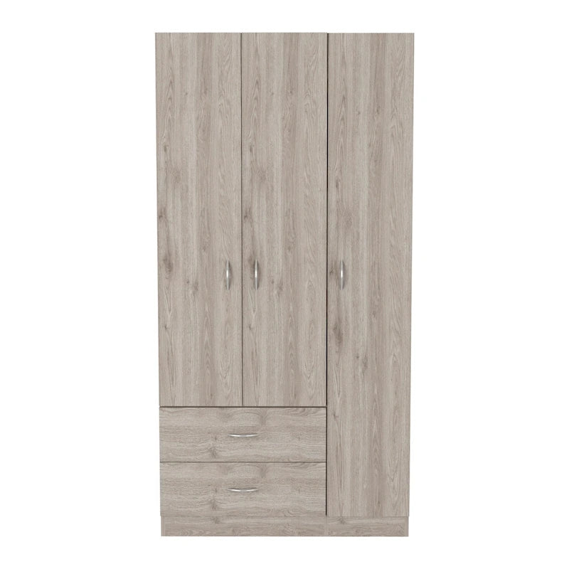 Armoire TUHOME Austral à 3 portes avec tiroirs, étagères et tringle - Non disponible