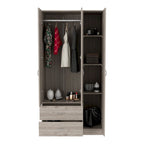 Armoire TUHOME Austral à 3 portes avec tiroirs, étagères et tringle - Non disponible
