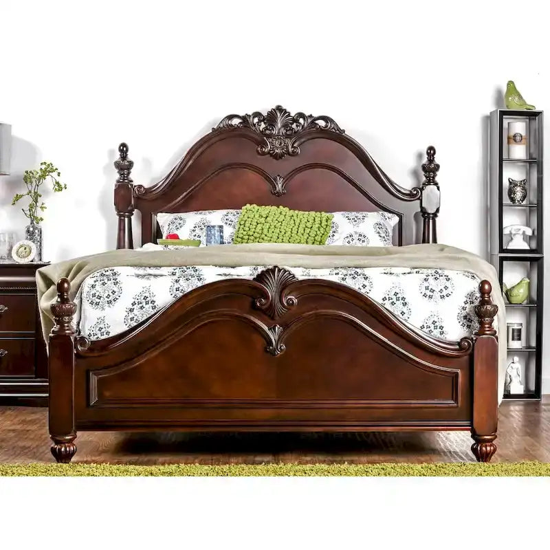 Lit à baldaquin Diva en bois massif cerisier de Furniture of America