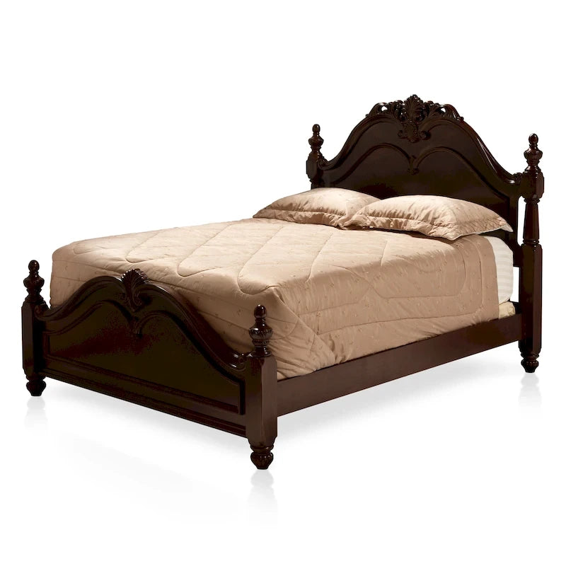 Lit à baldaquin Diva en bois massif cerisier de Furniture of America