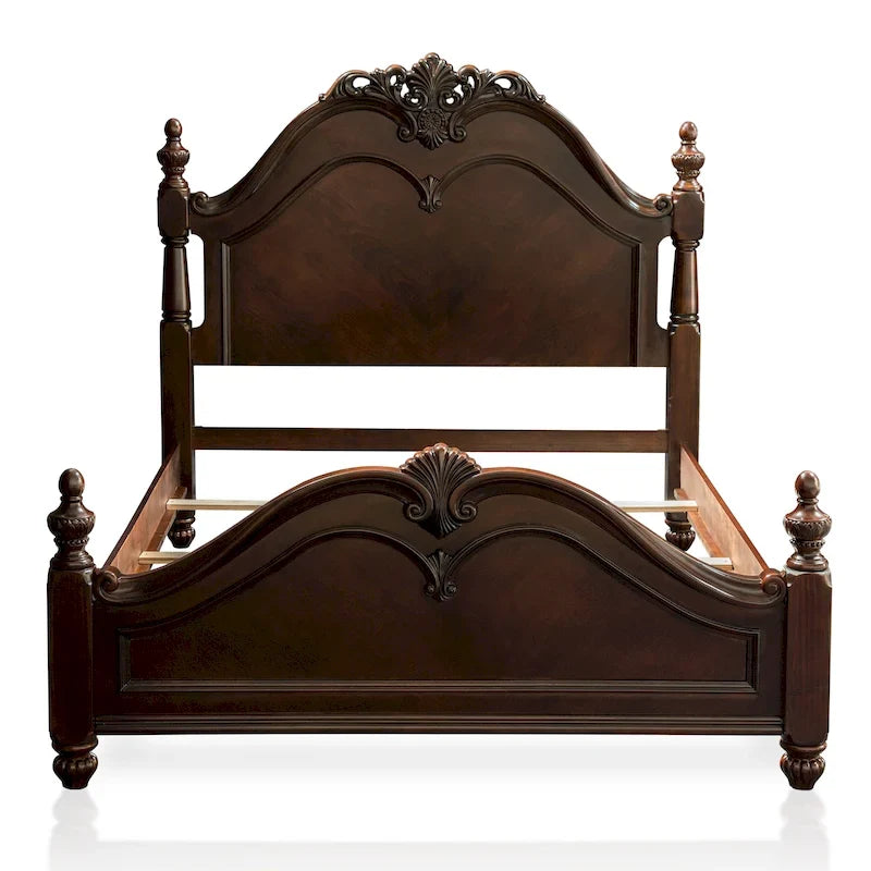 Lit à baldaquin Diva en bois massif cerisier de Furniture of America