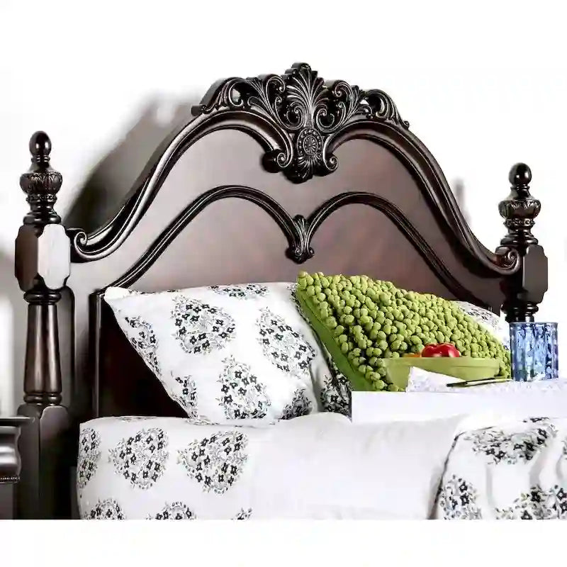 Lit à baldaquin Diva en bois massif cerisier de Furniture of America