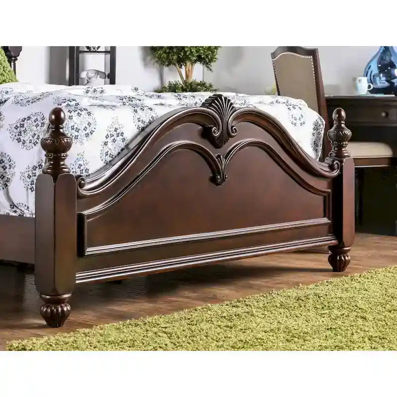 Lit à baldaquin Diva en bois massif cerisier de Furniture of America