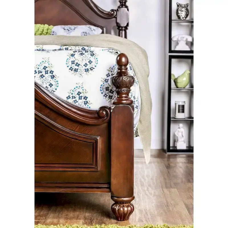 Lit à baldaquin Diva en bois massif cerisier de Furniture of America