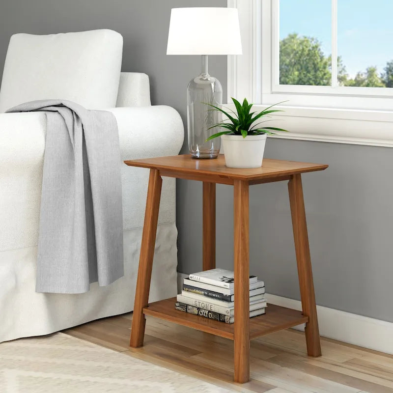 Table d'appoint Plank and Beam style moderne du milieu du siècle - 58,4 cm (L) x 41,3 cm (l) x 64,8 cm (H)