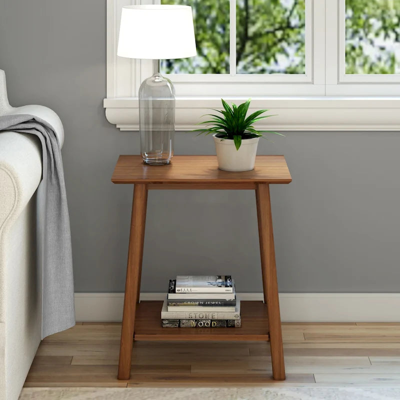Table d'appoint Plank and Beam style moderne du milieu du siècle - 58,4 cm (L) x 41,3 cm (l) x 64,8 cm (H)