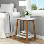 Table d'appoint Plank and Beam style moderne du milieu du siècle - 58,4 cm (L) x 41,3 cm (l) x 64,8 cm (H)