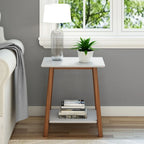 Table d'appoint Plank and Beam style moderne du milieu du siècle - 58,4 cm (L) x 41,3 cm (l) x 64,8 cm (H)