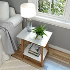 Table d'appoint Plank and Beam style moderne du milieu du siècle - 58,4 cm (L) x 41,3 cm (l) x 64,8 cm (H)
