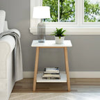 Table d'appoint Plank and Beam style moderne du milieu du siècle - 58,4 cm (L) x 41,3 cm (l) x 64,8 cm (H)