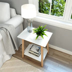 Table d'appoint Plank and Beam style moderne du milieu du siècle - 58,4 cm (L) x 41,3 cm (l) x 64,8 cm (H)