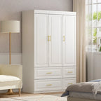 FUFU&amp;GAGA Grande Armoire Combo Armoires Placard Armoire de Rangement Blanc