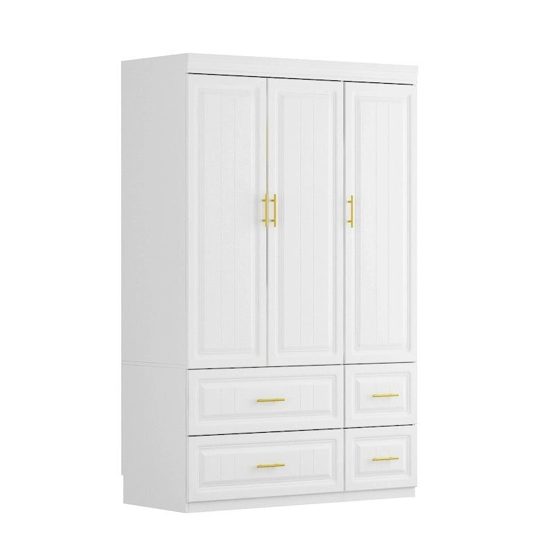 FUFU&amp;GAGA Grande Armoire Combo Armoires Placard Armoire de Rangement Blanc