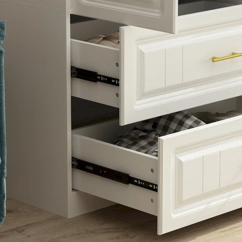 FUFU&amp;GAGA Grande Armoire Combo Armoires Placard Armoire de Rangement Blanc