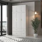 FUFU&amp;GAGA Grande Armoire Combo Armoires Placard Armoire de Rangement Blanc