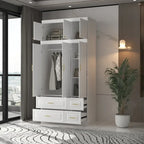 FUFU&amp;GAGA Grande Armoire Combo Armoires Placard Armoire de Rangement Blanc