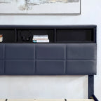 Lit coffre rembourré Rosdale gris avec ports USB par Furniture of America