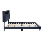 Lit coffre rembourré Rosdale gris avec ports USB par Furniture of America